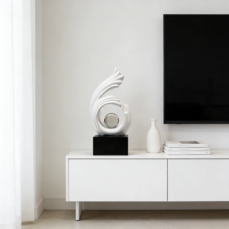 Simple White Decoration, Desktop Decoration, Abstract Artwork, Sculpture Room, Aesthetic Decoration, Sculpture