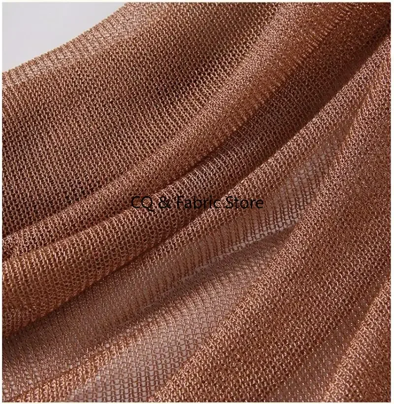 부드러운 니트 메탈 텍스처 원단 가벼운 드레스 제작 디자이너 원단 DIY 재봉 액세서리 미터 단위 판매