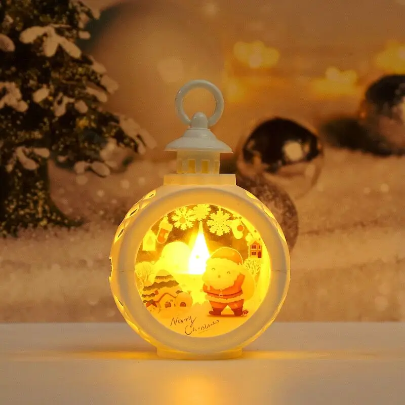 Christmas Decorations For Home Lantern Led Candle Tea light Candles Xmas Tree Ornaments Santa Claus Elk Lamp Kerst New Year Gift