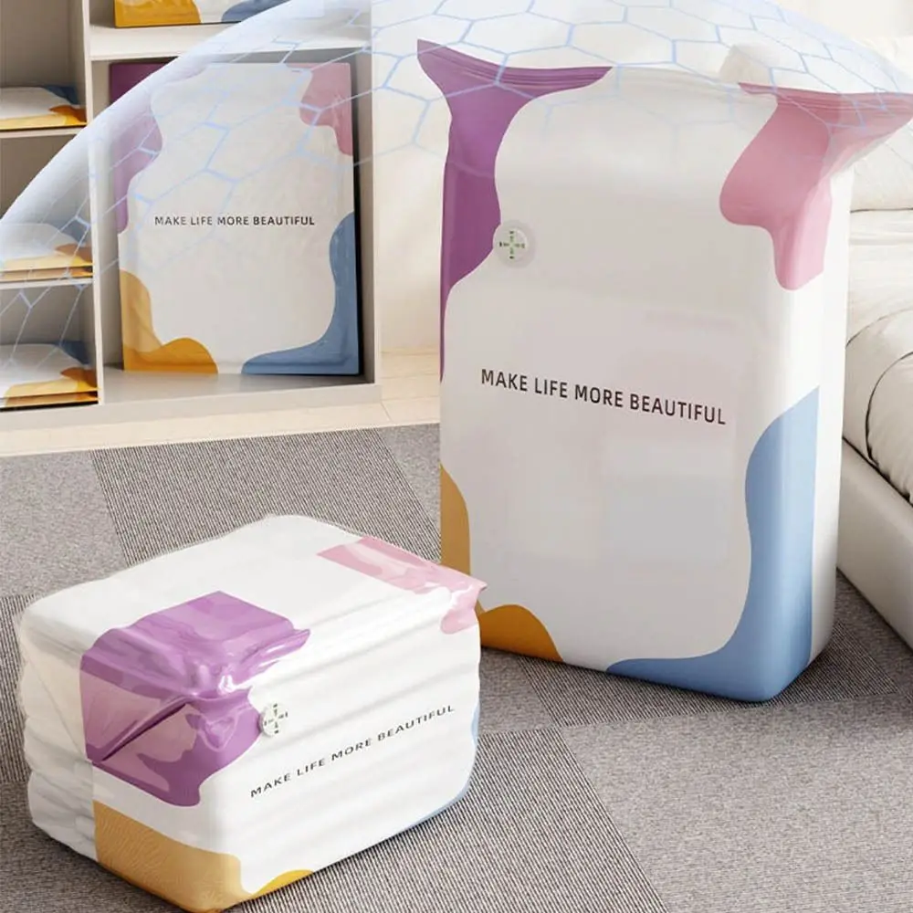No-Pump Vacuum Compression Bags Thickened Vertical Vacuum Storage Bags Vacuum Sealed Compression Storage Bags Wardrobe Organizer