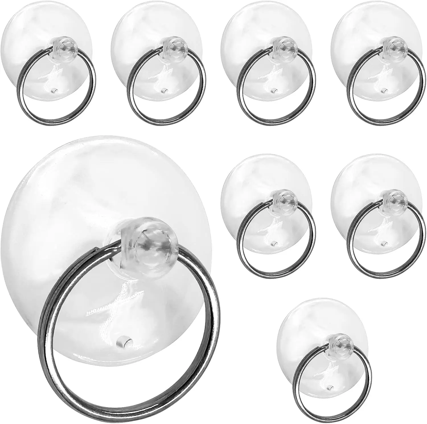 

12 Clear Suction Cups with Rings for Window Wall Hooks Hanger 2 inch 50mm Heavy Duty