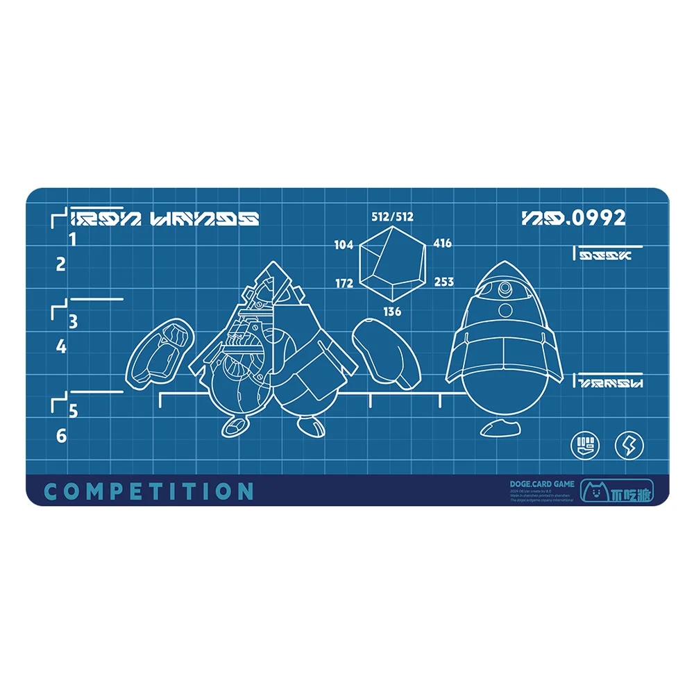 

600X300X1.5Mm Diy Ptcg Iron Hands Card Battle Mat Ptcg Iron Hands Single Player Board Game Card Duel Plate Battle Mat Gift Toys