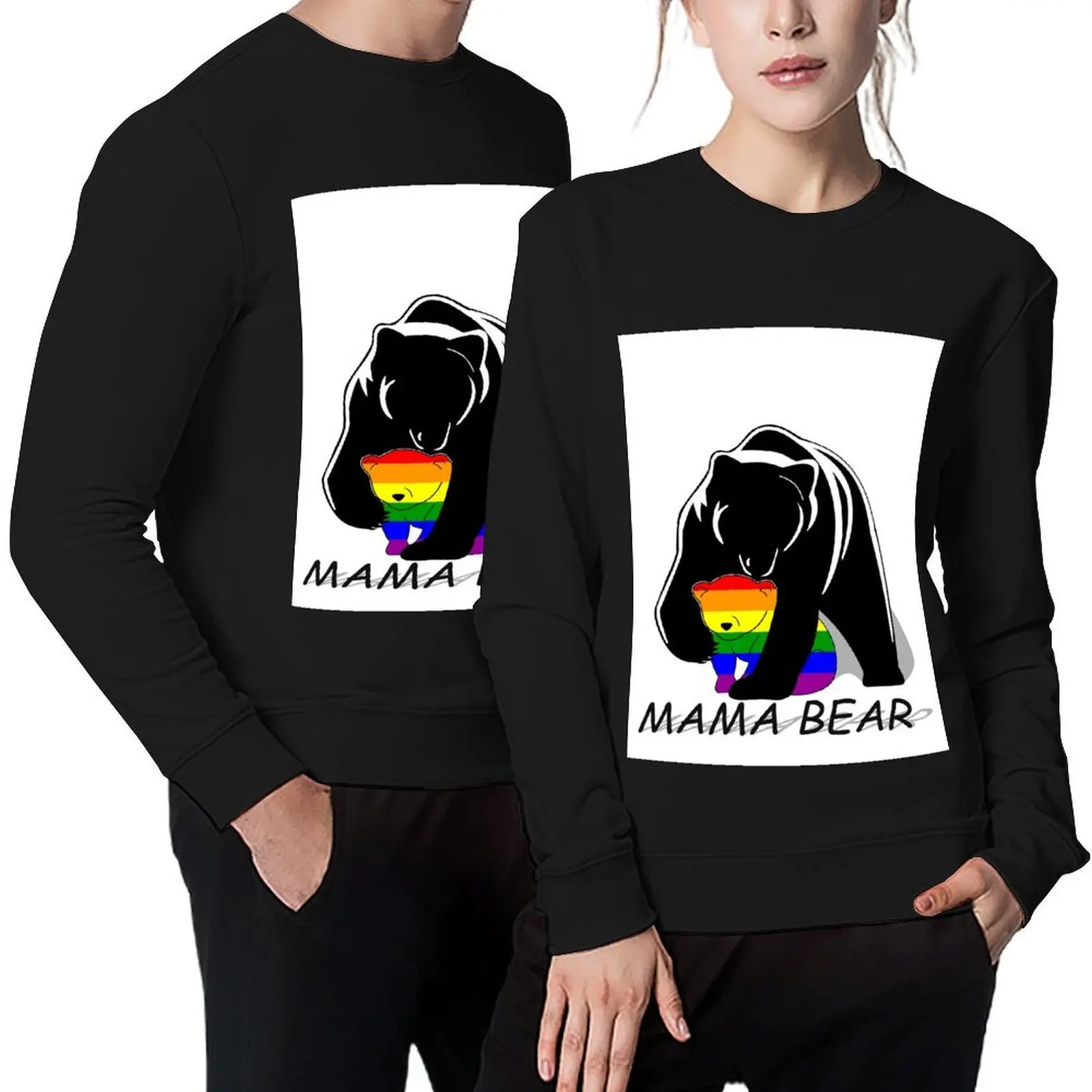 

Gay Pride Mama Bear Pullover men wear tracksuit mens clothing aesthetic clothing hooded sweatshirt for men