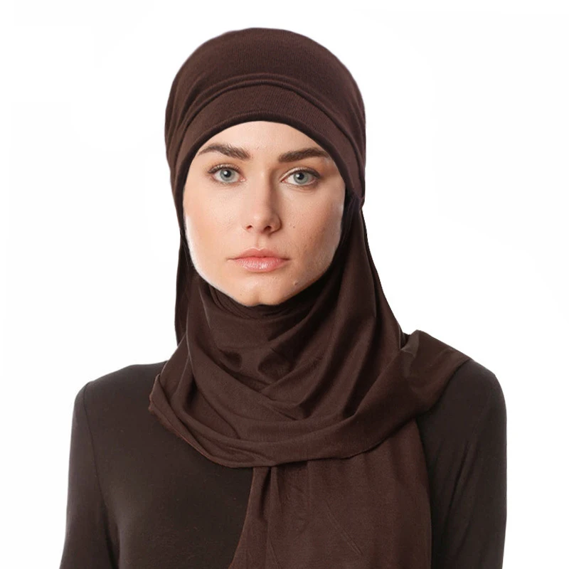 Hijab musulmán con gorra de béisbol para mujer, bufanda con visera, sombrero para el sol, chal envolvente, turbante, pañuelo para la cabeza, listo para usar, instantáneo