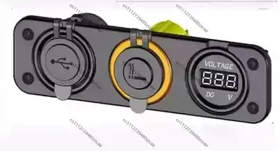 Auto Marine Parts 3-Gang Multi-functional Cigarette Lighter Power Socket USB Charger With Voltage Monitoring Display