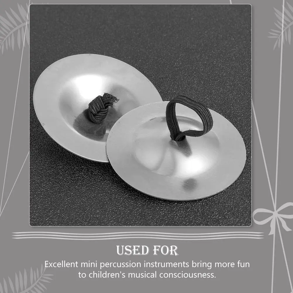 

2Pcs Children Percussion Instrument Copper Cymbals Easy to Use Mini Finger Cymbals for Kids Safe Design
