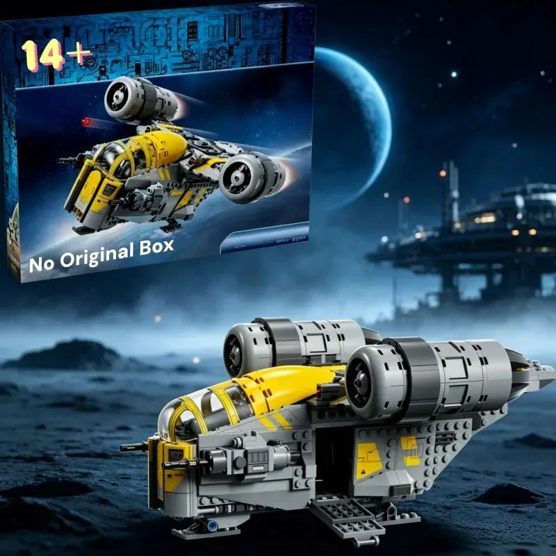 Hot 930PCS Starship Model Star Theme Home Decor Building Razor Crest DIY Christmas Present Birthday Gifts for Friends