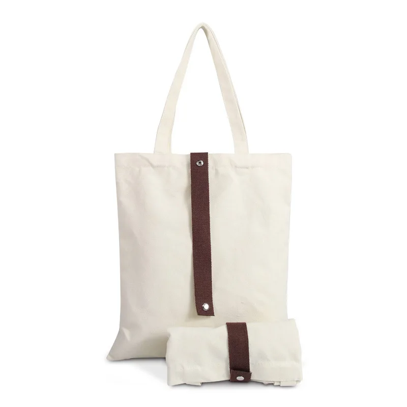 Customized Canvas Tote Bag Folding Portable Handbag Eco-friendly Shopping Cotton bag Personalized Branding Logo Advertise Bags