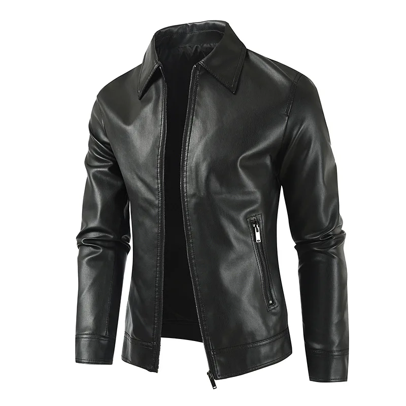 2023 Autumn and Winter New Men's Motorcycle Leather Clothes Motorcycle Racing Clothes PU Imitation Jacket Fashion Brand Coat