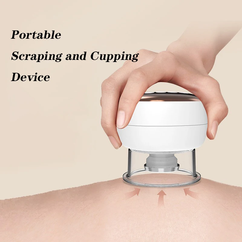Electric Heat Red Light Therapy Cupping Device Intelligent Air Breathing Handheld Cupping Massage Vacuum Suction Relieves Pain