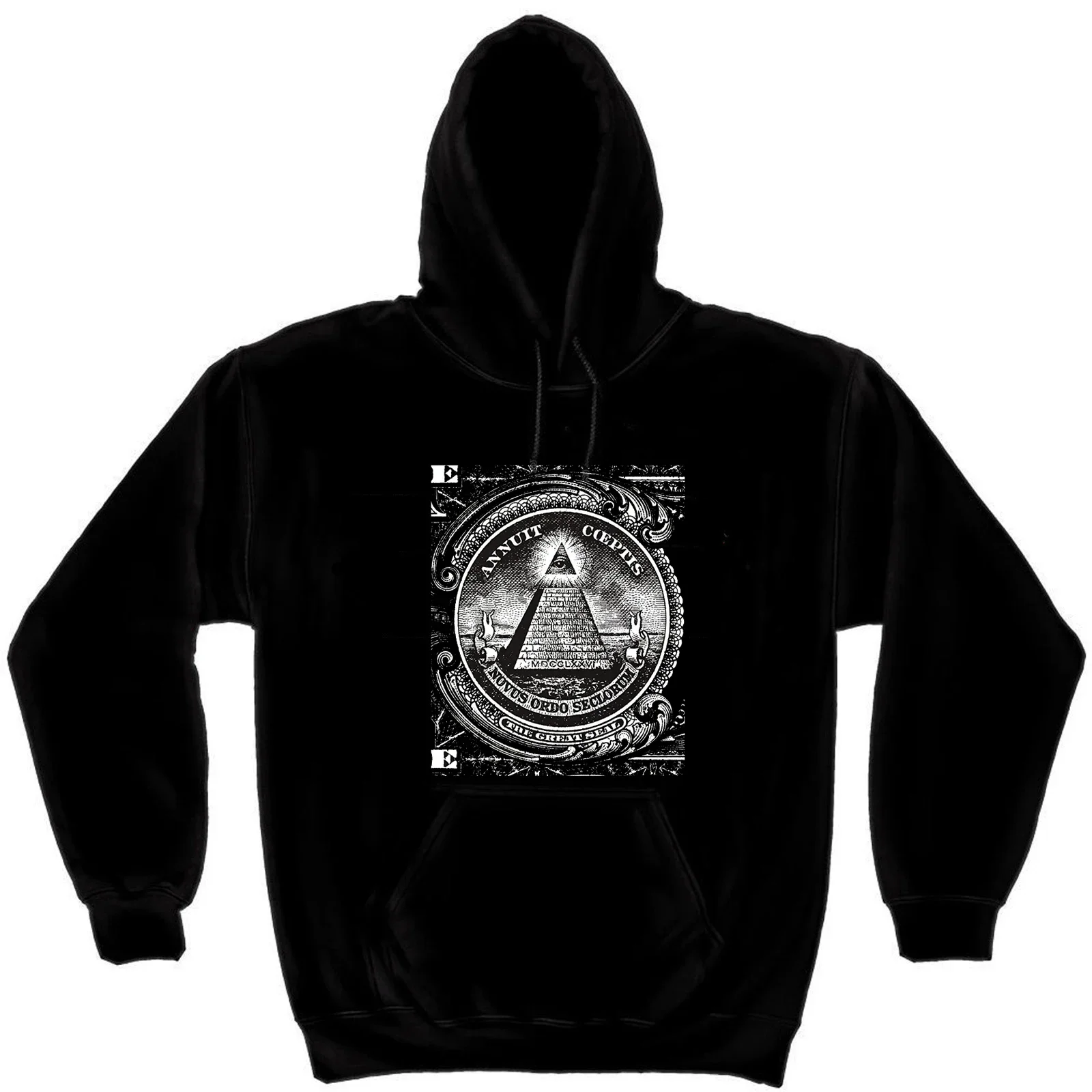 Dollar All Seeing Eye Illuminati Freemasons Pyramid Pullover Hoodie 100% Cotton Comfortable Casual Mens Sweatshirt Streetwear