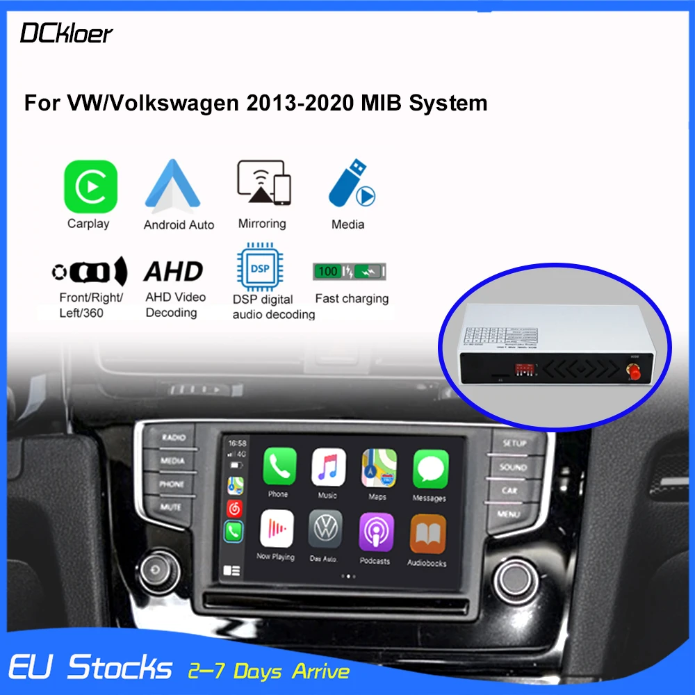 Wireless CarPlay Android Auto For VW/Volkswagen Skoda Seat Golf 7 Polo MIB System with Mirror Link Air Play Radio Car Play