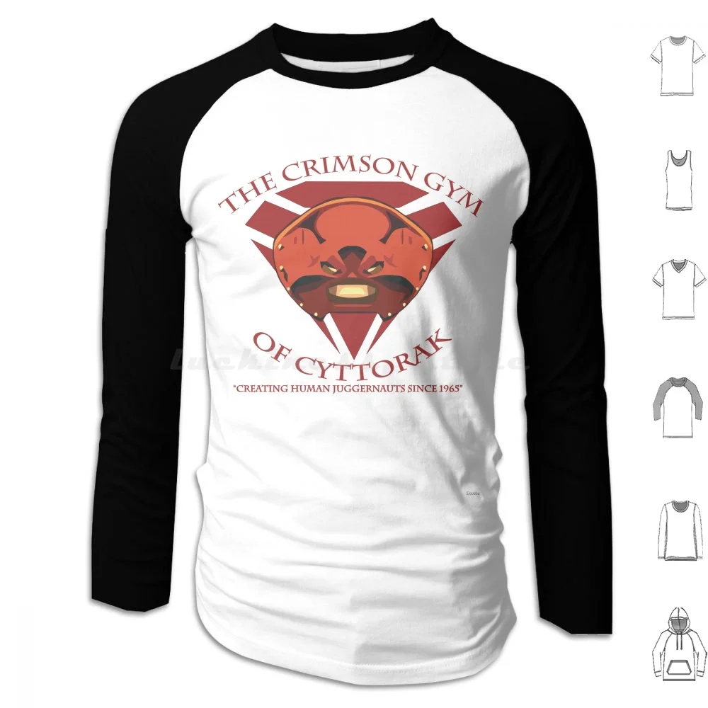 The Crimson Gym Of Cyttorak Hoodies Long Sleeve Comics Gym Juggernaut X Men Cyttorak Gem Crimson Workout Lift Super