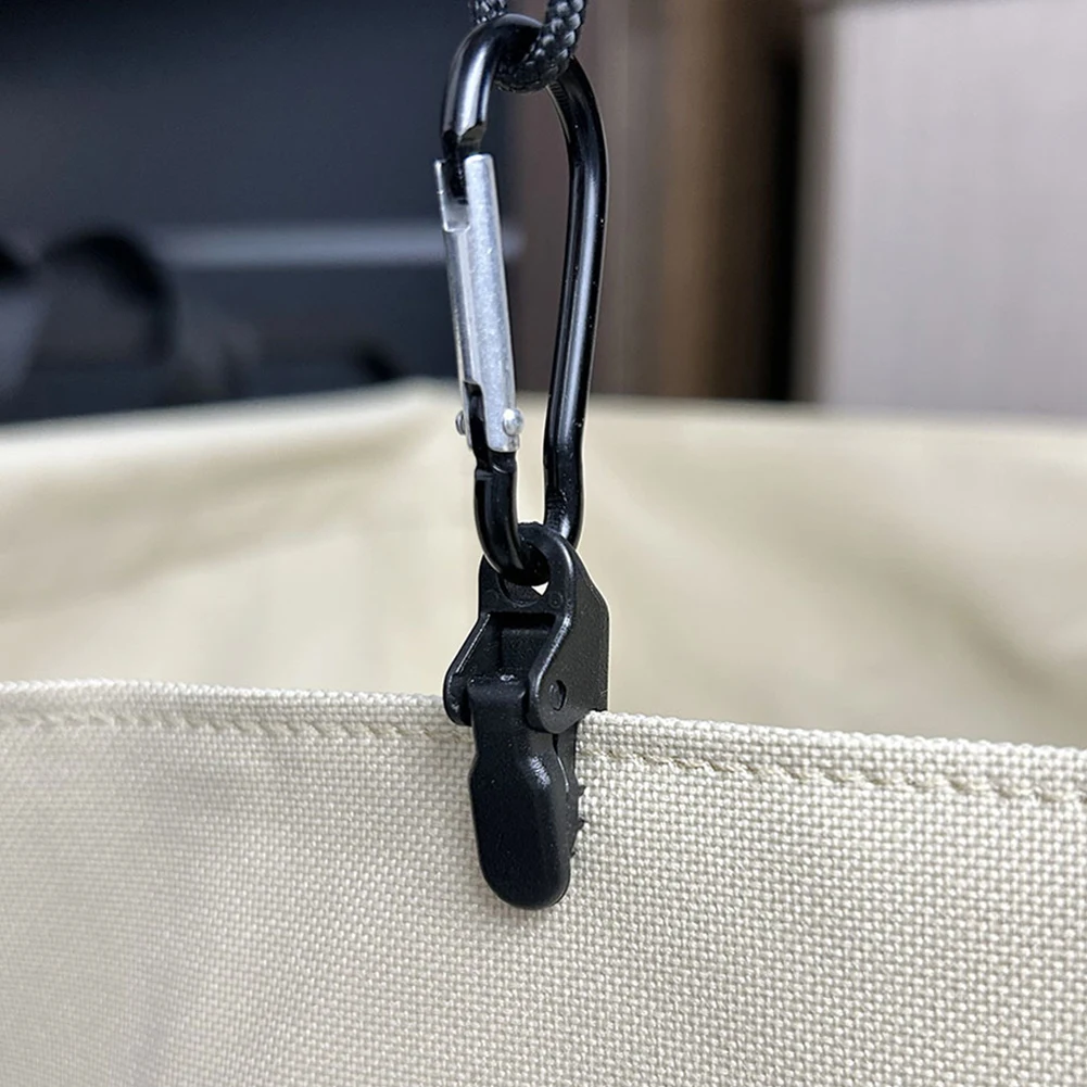 10Pcs Camping Tarp Clips with Carabiner Hanging Hooks Fixing Tarp Clamps Tent Securing Clip for Outdoor Grill Camping