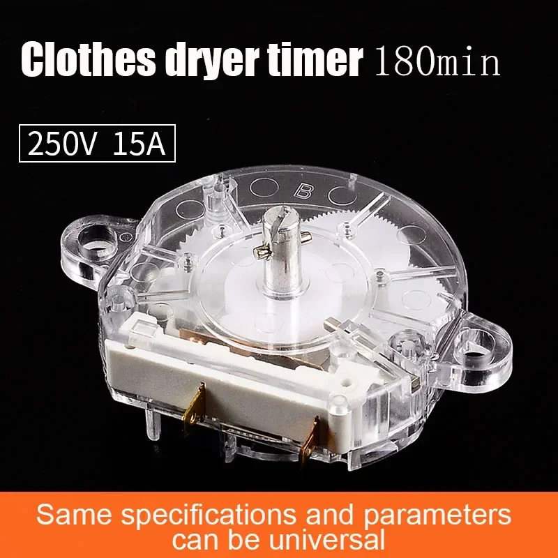 1Pcs Clothes Dryer Timer Timing Knob Switch Home Appliance Universal Replaceable Accessories Spare Parts 180 Minutes 250V/15A