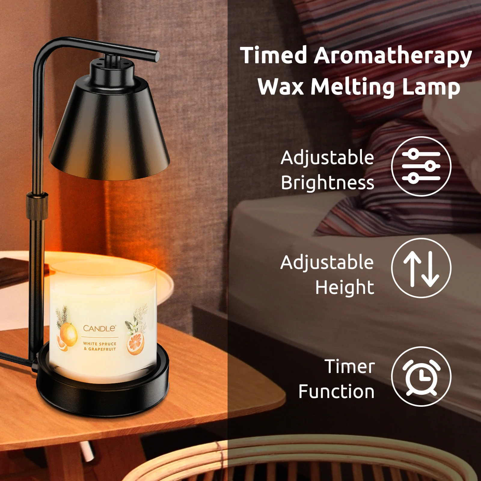 Lampada scaldacandele con Timer-scaldacera elettrico dimmerabile, scaldacandele lampada per decorazioni per la casa e regali per la mamma