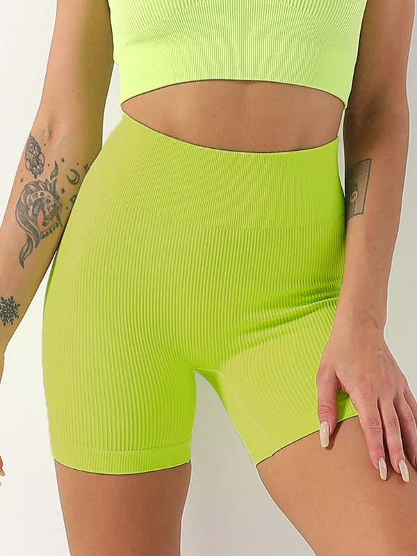 Damen High-Waist Biker-Shorts mit Po-Lifting-Effekt - Atmungsaktive, feuchtigkeitsableitende Kompressionsshorts für Laufen, Fitness & Yoga – Detail 7