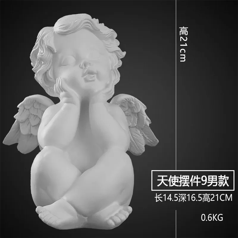 Angel plaster like retro ornament Nordic ornament cute mini trumpet sculpture figure fat angel statue