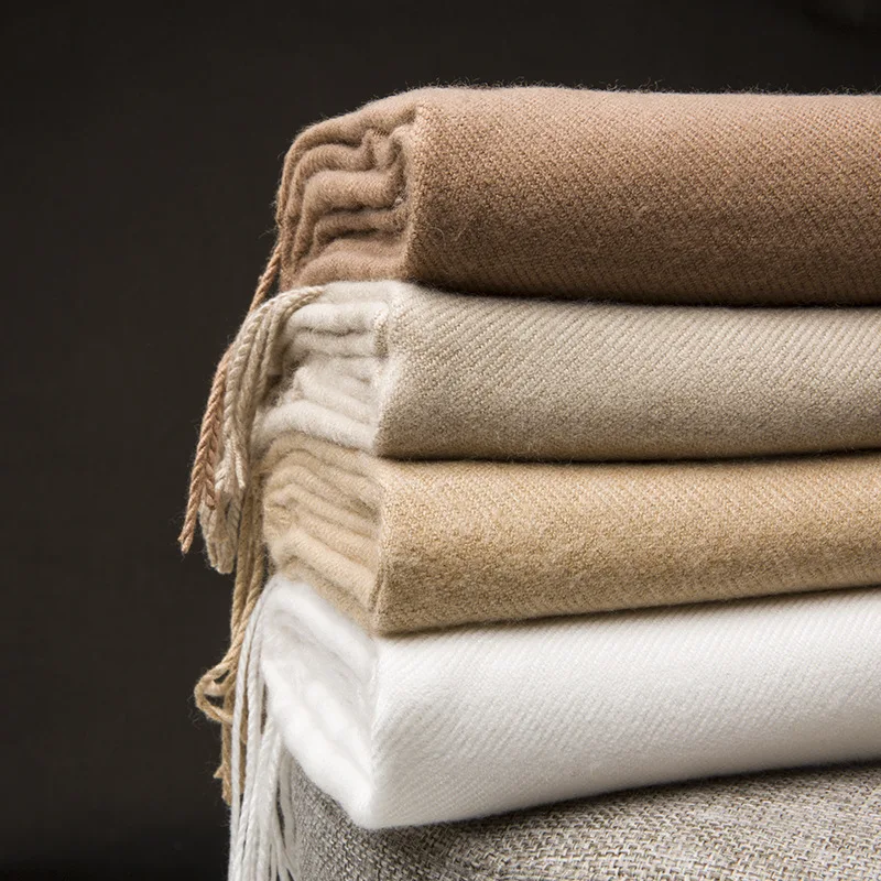 

2025 зимние женские шарфы, длинные теплые имитационные кашемировые хиджабы, однотонная женская шаль, женская бандана из пашмины, платок на голову