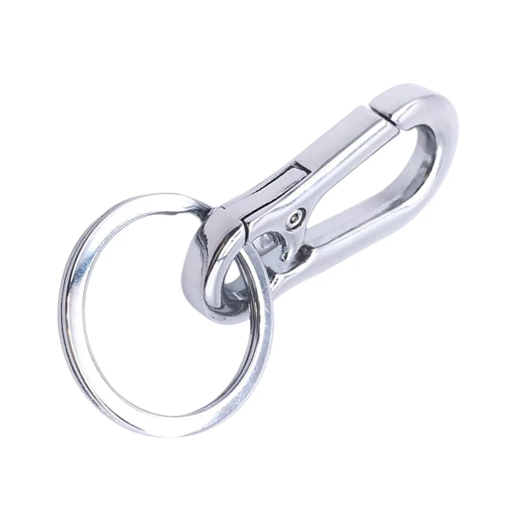 3Pcs Alloy Carabiner Clip Key Ring Rustproof Polished Keychain Vehicle Car Keyring