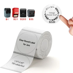 Niimbot B21/ B3S/ B1/ B203 Transparent 1.97''x1.97'' 150Labels/Roll Printing Paper Self-adhesive Waterproof Sticker