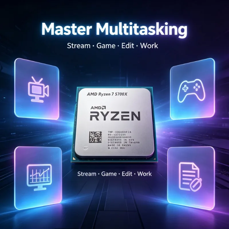 R7 5700X Processor AMD Ryzen 7 5700X Support DDR4 Socket AM4 Gaming Desktop Computer CPU