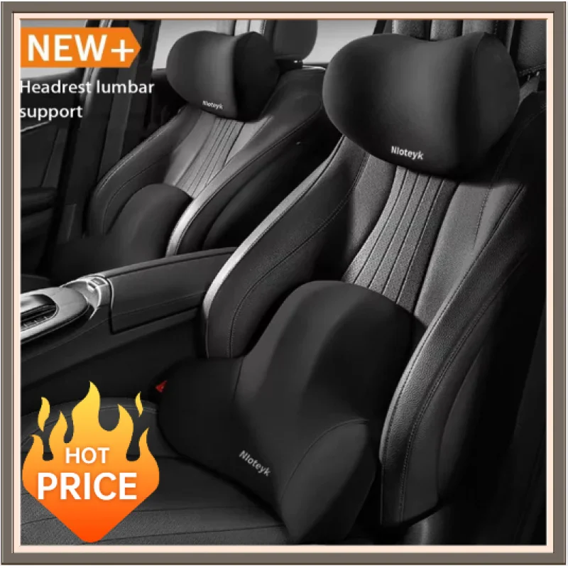 Coussin de voiture en mousse à mémoire de forme pour le cou et le soutien lombaire, respirant, pour soulager le stress, appui-tête de siège auto