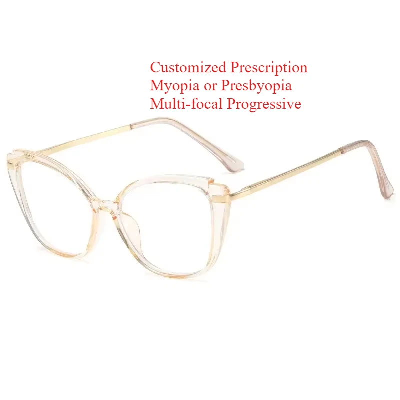 

Customized Prescription Women Frame Photochromic Myopia Reading Glasses Multi-focal Progressive Lens