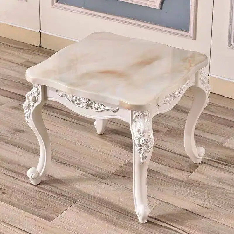 

European-style corner square coffee table without drawers, square table, simple marble, corner table