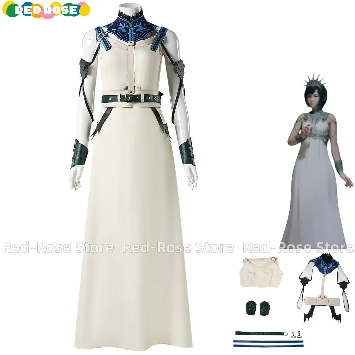 

Game Final Fantasy VII Rebirth Aerith Gainsborough Cosplay Costume Battle Uniform White Dress Woman Sexy Carnival Party Suit