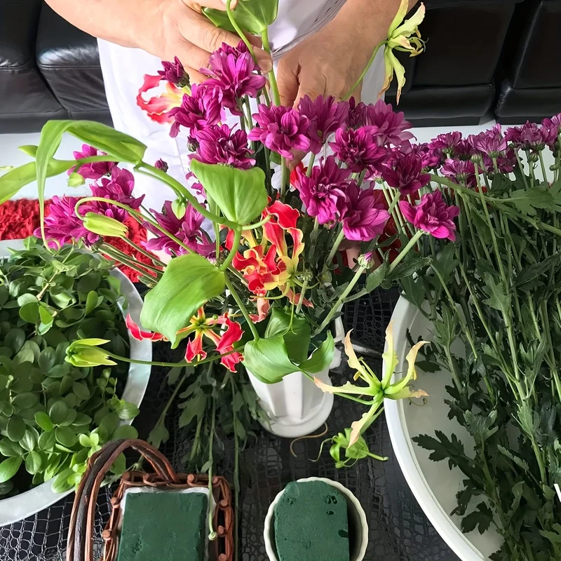 4Pcs High Density Green Floral Foam Blocks 20cm*9cm*6cm Rectangular Flower Mud for Wedding Birthday Party Floral Arrangement DIY