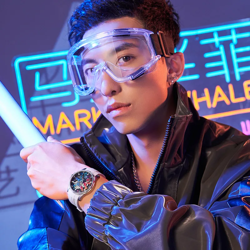 Mark Fairwhale 6620 Men's Fashion Automatic Mechanical Watch Luminous Calendar Waterproof Silicone Luxury Watches for Man reloj