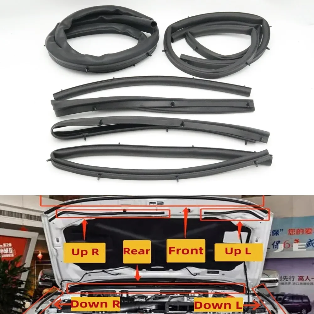 6pcs Front Hood Weather Sealing Strip Rubber For Mitsubishi Pajero Montero Shogun IIII V87 V93 V95 V97 V98 2007-2020