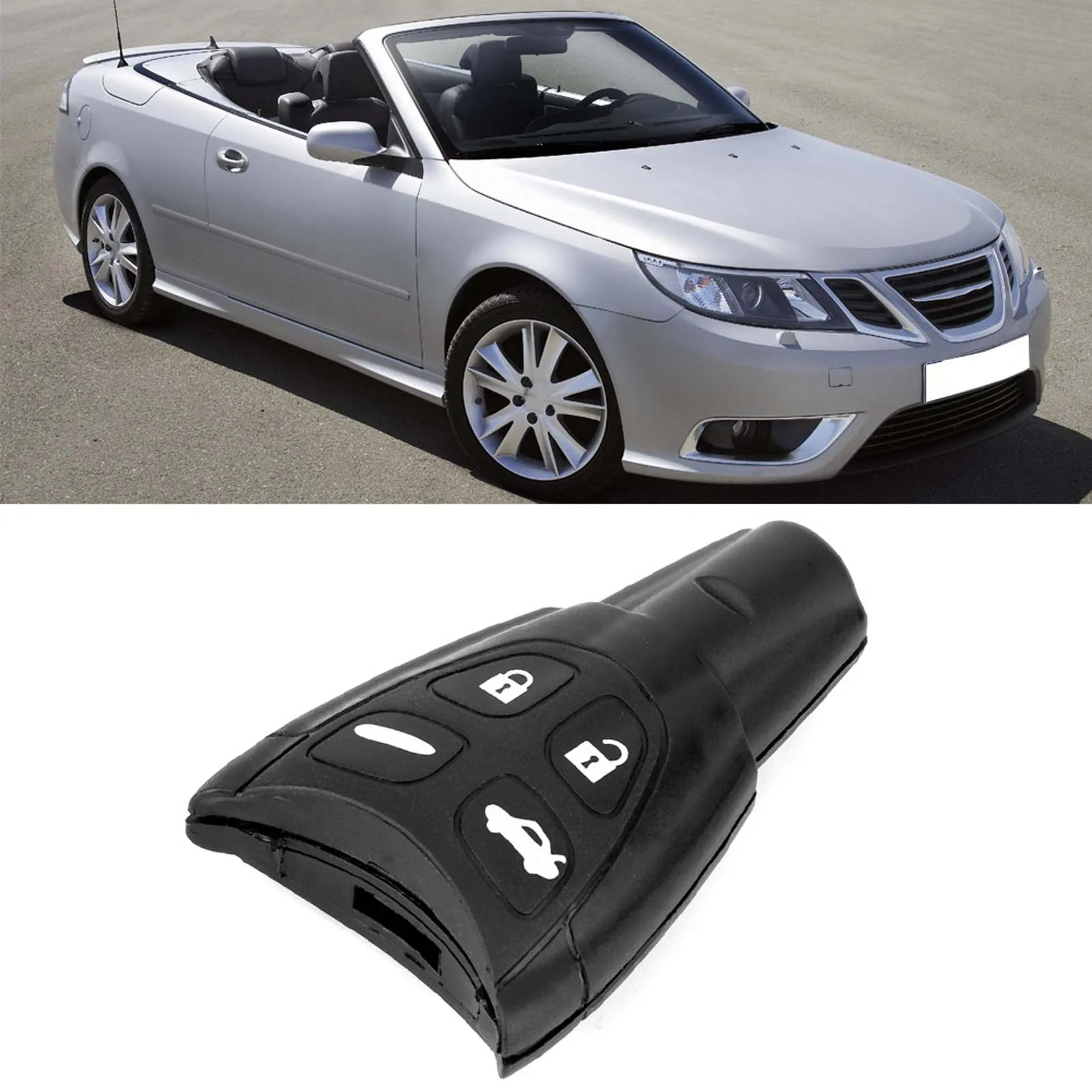 ZK40 4 Buttons Car Key Case Key Shell Replacement Accessories Fit for Saab 93 95