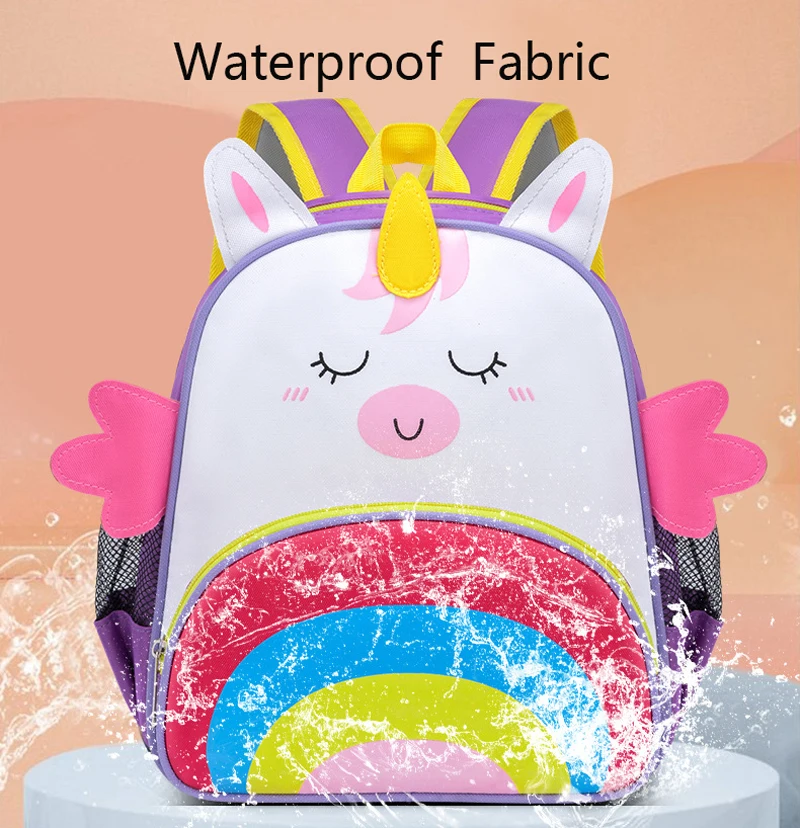 Toddler Backpack 3D Unicorn Cute Rainbow Cartoon Girl Kindergarten Schoolbag Waterproof Preschool Backpack For Baby Girls