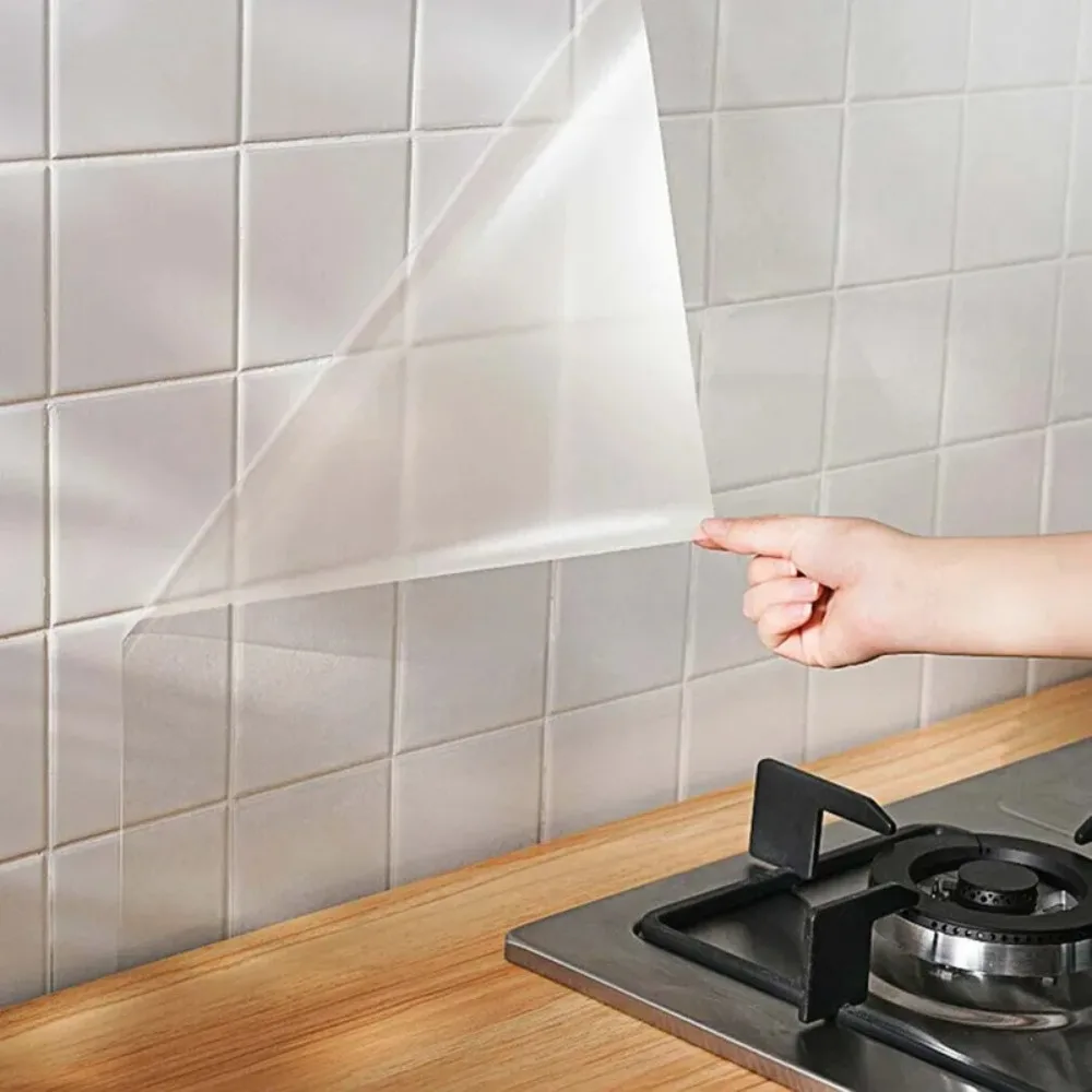 Anti-dirty Kitchen Oil Proof Wall Sticker Waterproof Electrostatic Transparent Electrostatic Wall Sticker Clear Thickened