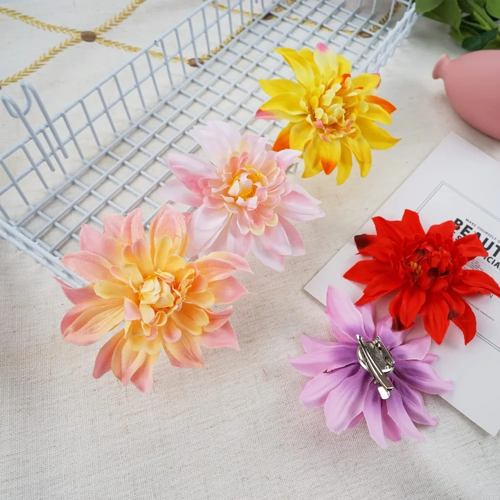 Bohemian Style Flower Hair Clips Big Decorations Flower Brooches Wedding Events Hair Accessories Artificial Flower Hairpins