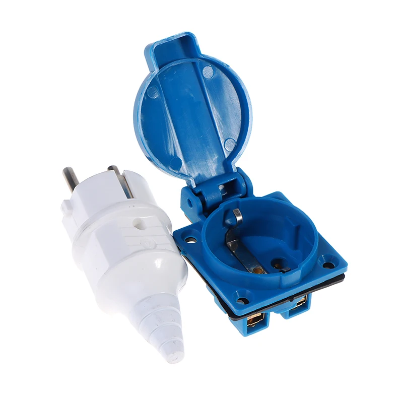 High Quality 1PC Industrial Waterproof Socket EU Socket Copper Contact Body EU Plug