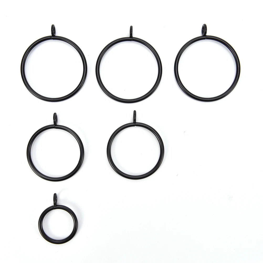 【**~ 】 10pcs 25/28/38/45/55mm Black  Curtains Rods Metal Curtain Rings Hanging Rings Essential Home Products