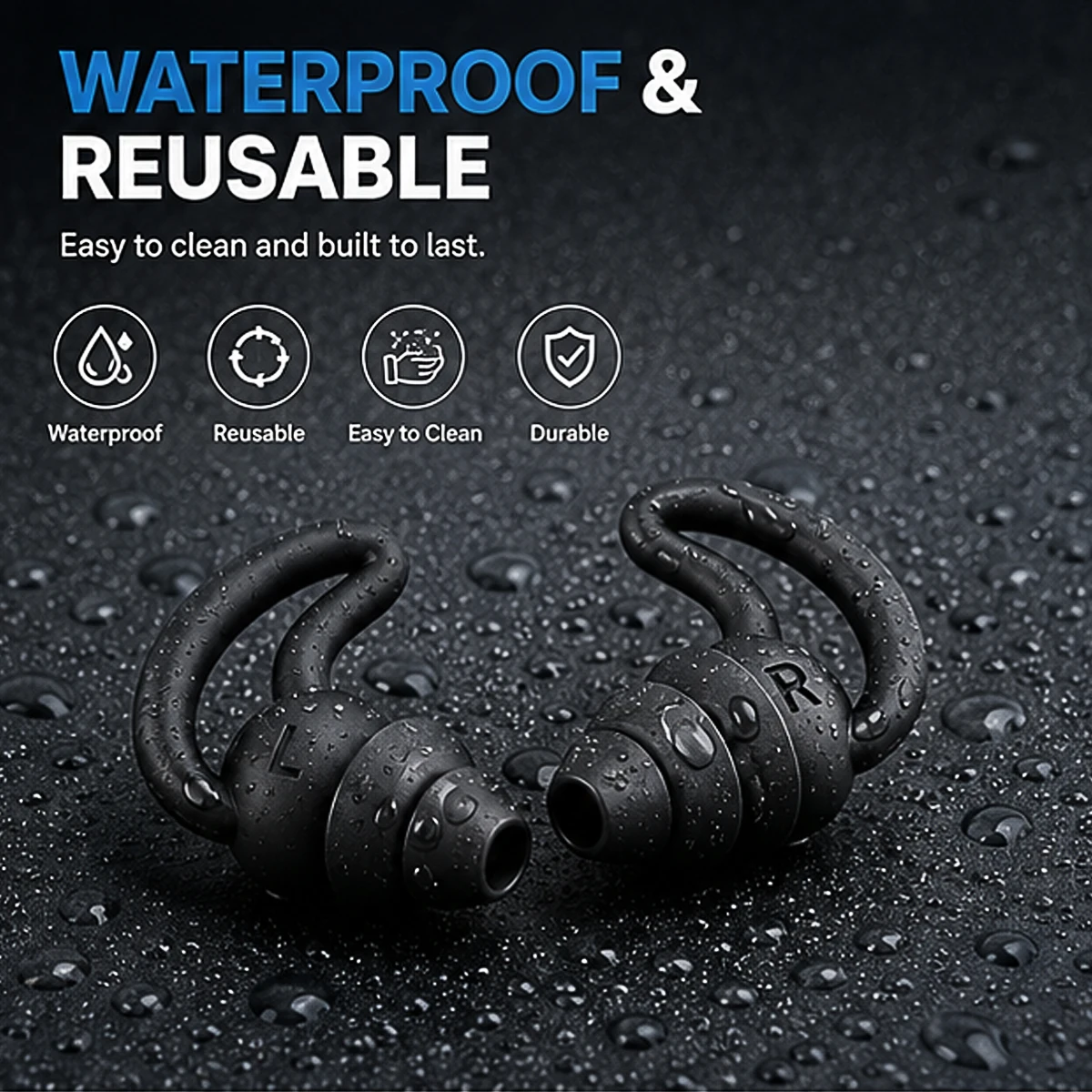 3 Layer Ear Plugs For Sleep Silicone Noise Cancelling Hearing Protection, Soft Reusable Ear Plugs for Sleep