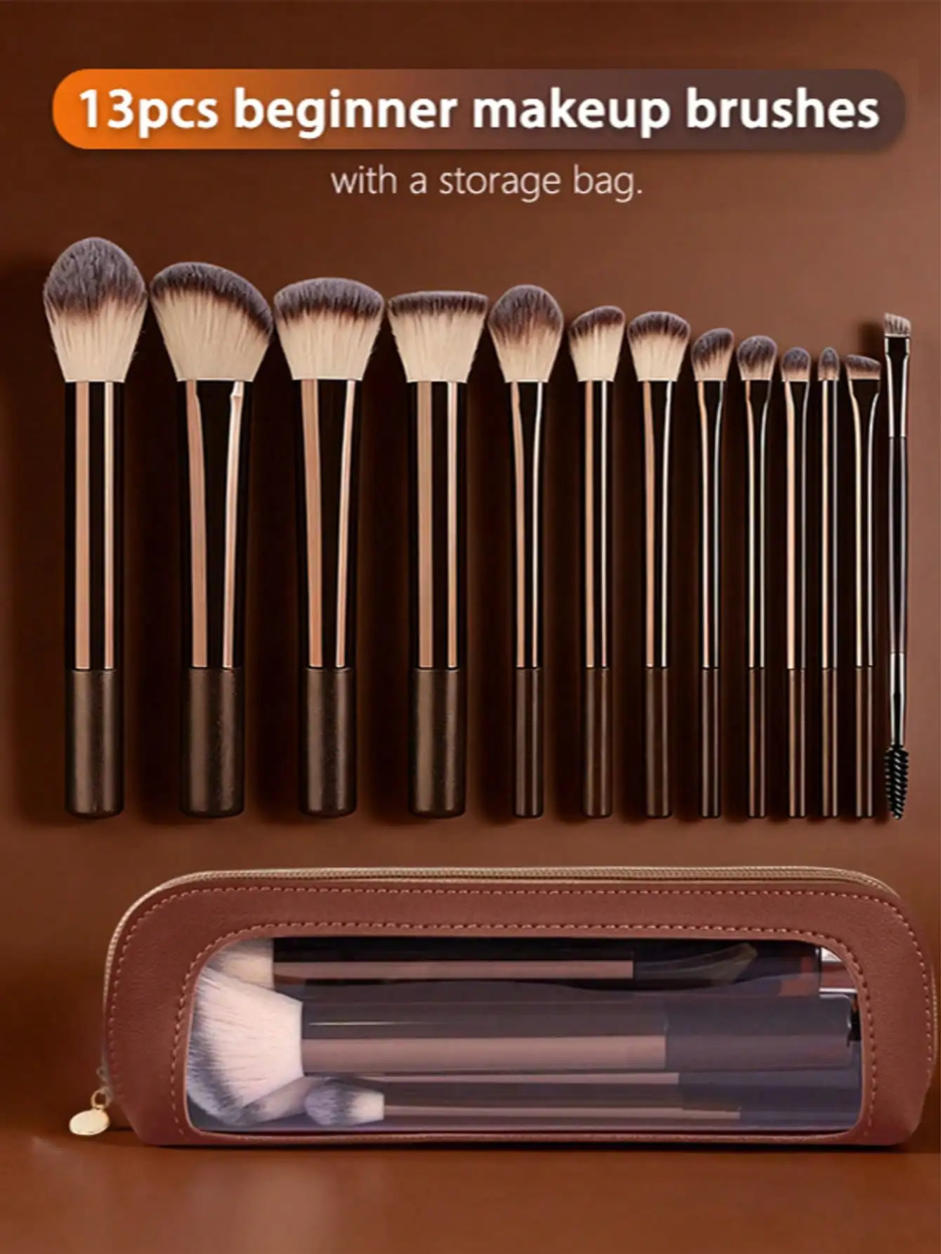 BAILIFOREVER 13pcs Professional Makeup Brush Set With Travel Case - Includes Foundation, Blush, Eyeshadow And More Brushes - Made With Soft Synthetic Bristles - Great Gift For Makeup Enthusiasts sb2408058300834448