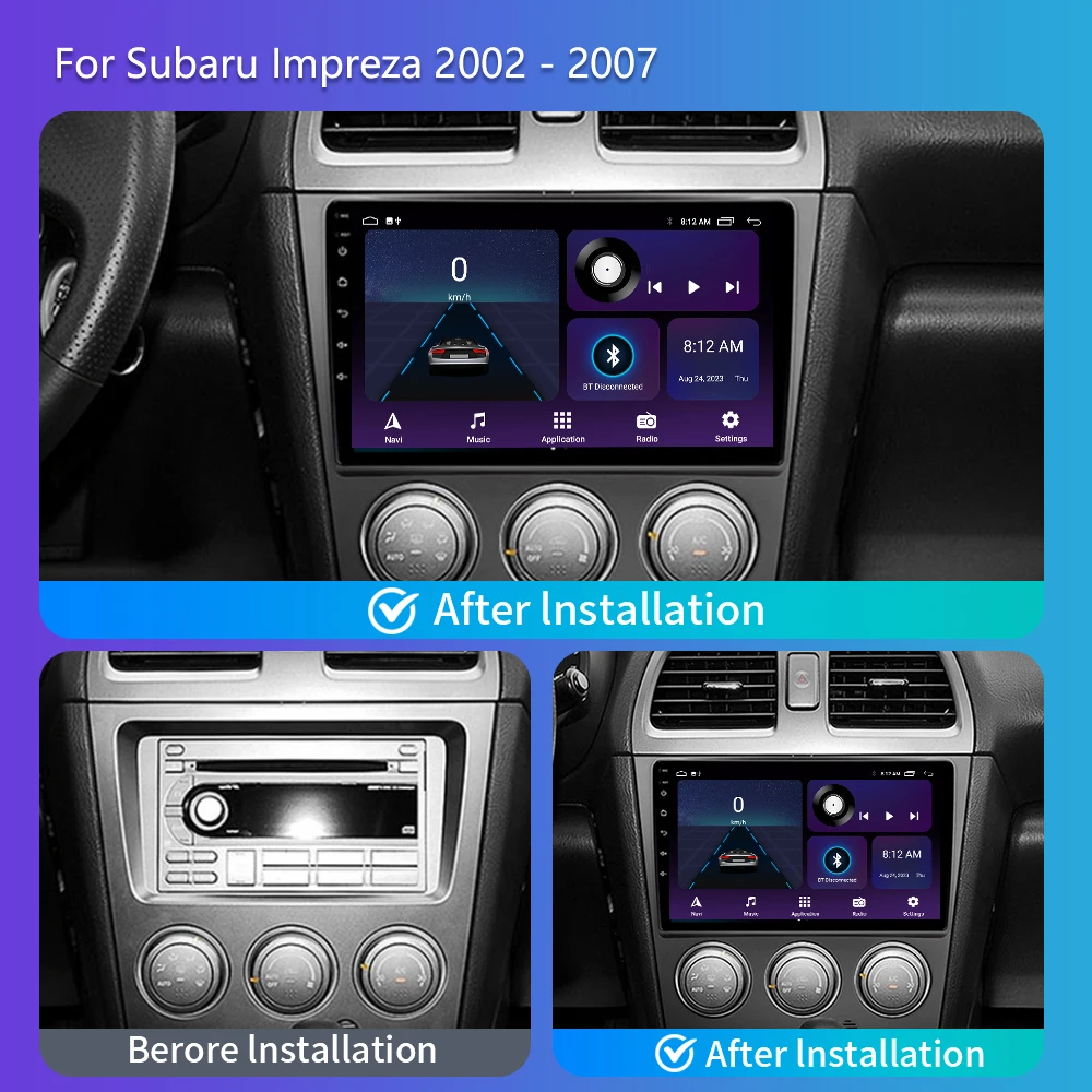 2 Din Android 13 per Subaru Impreza GD GG 2002 - 2007 autoradio lettore Video multimediale navigazione Stereo GPS 4G Auto Carplay 4G