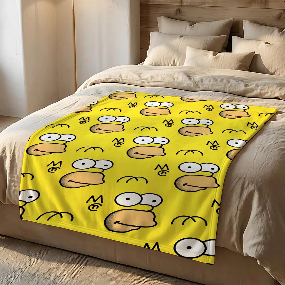 Animated Series The Simpsons Throw Short Plush Throw Blanket Soft Skin-Friendly Multi-Scene Home Office