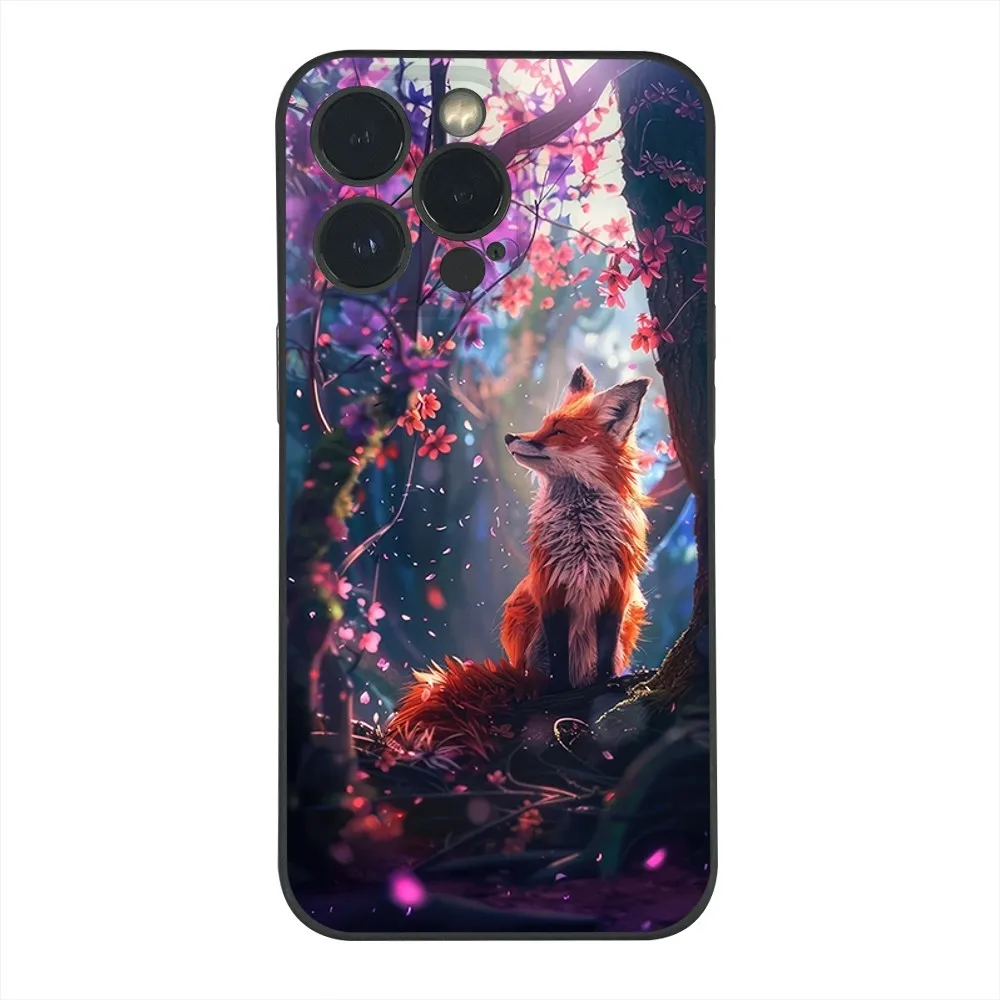 Cute Animal Fox Cool Clear Phone Case For iPhone 15 14 13 12 11 Pro Xs Max Mini XR X 7 8 Plus Black Frosted Soft Shell Funda