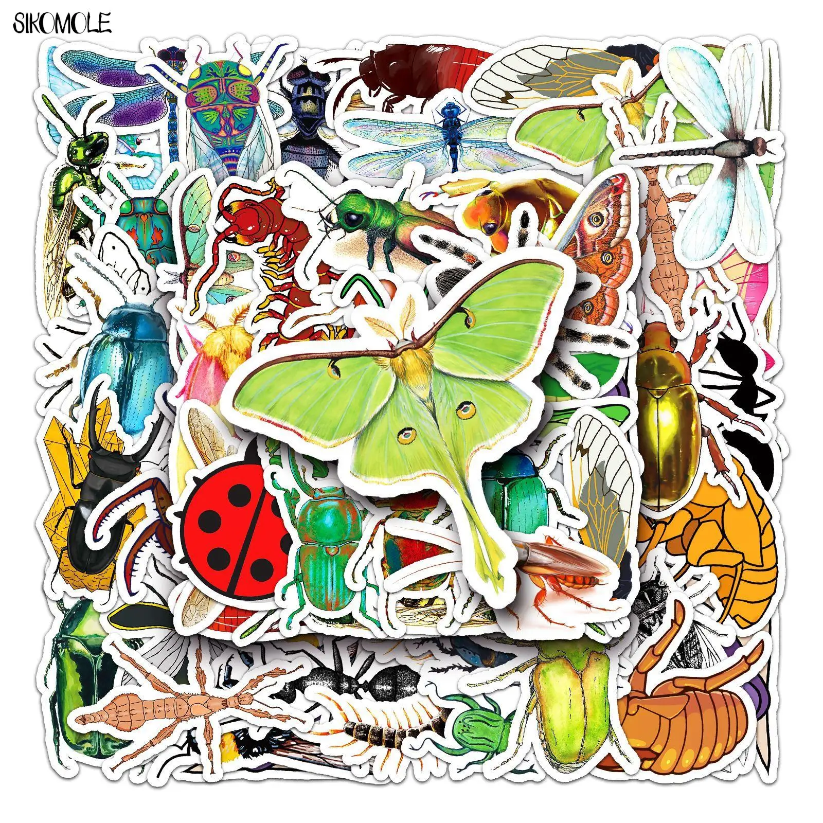 10/30/50PCS Cartoon Cute Insect Doodle Stickers Small Animal DIY Toys Car Skateboard Laptop Graffiti Decals Sticker For Kid F5