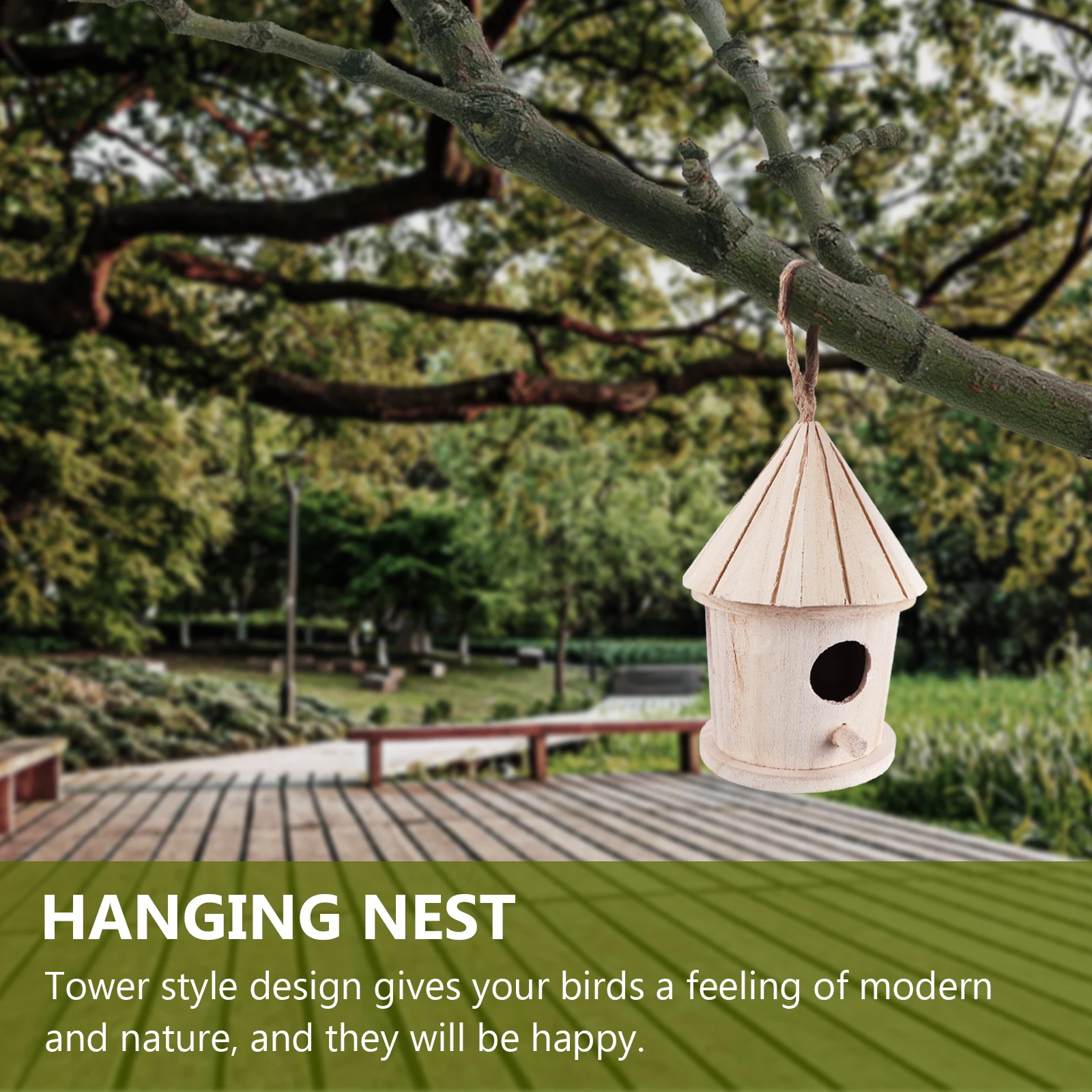 

Wooden Bird Nest Unfinished Hanging Craft for DIY Decoration Yellow Wooden Nest for Small Birds Bed Accessories Kids Paint
