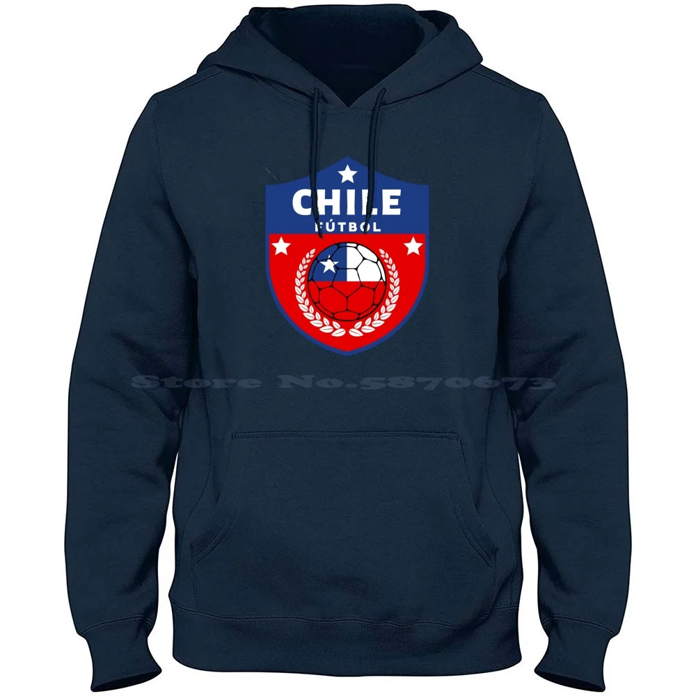 Chile Football 100% Cotton Hoodie T Shirt Footballomatic Chilean Football Fan Football Team Football Souvenir Soccer Souvenir