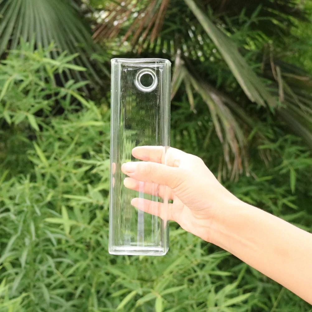 

Glass Flower Vase Hanging Wall Vase Water Planting Flower Shape Planter Container Home Decoration Creative Design 6x18cm