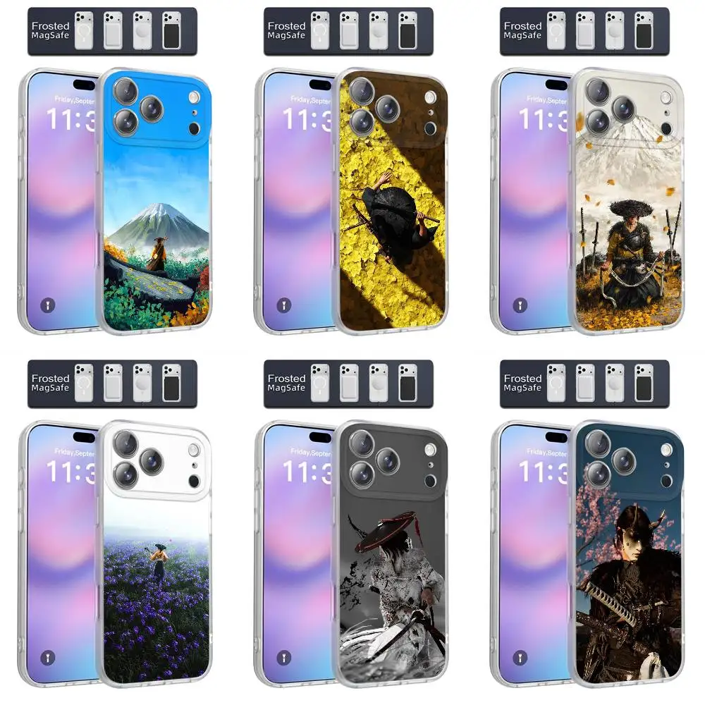 

Phone Case For iPhone 11,12,15,14,13,17,16,Pro,Plus,E,Max,Air,Mini Magnetic Magsafe Frosted G-Ghost of Yotei Soft Cover