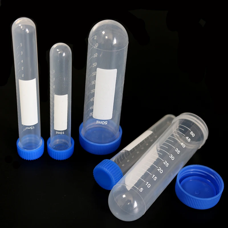 10 Scientific Laboratory Container Scale Blue Lid Round Bottom 50ML/15ML/10ML Pcr Tube Test Tube Plasma Centrifuge Tube